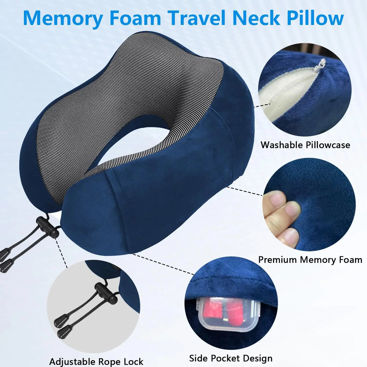 Almohada Cervical de Viaje | Soporte Ergonómico en Memory Foam