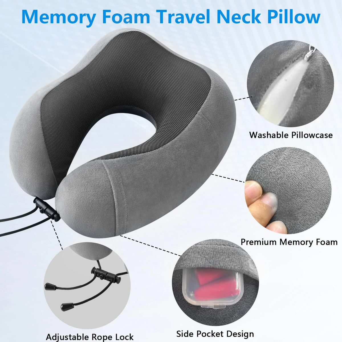 Almohada Cervical de Viaje | Soporte Ergonómico en Memory Foam
