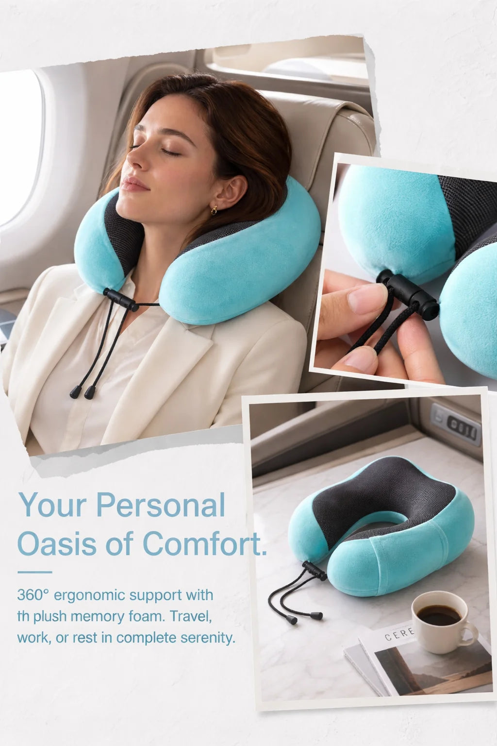 Almohada Cervical de Viaje | Soporte Ergonómico en Memory Foam