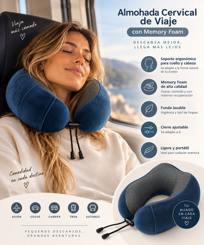 Almohada Cervical de Viaje | Soporte Ergonómico en Memory Foam